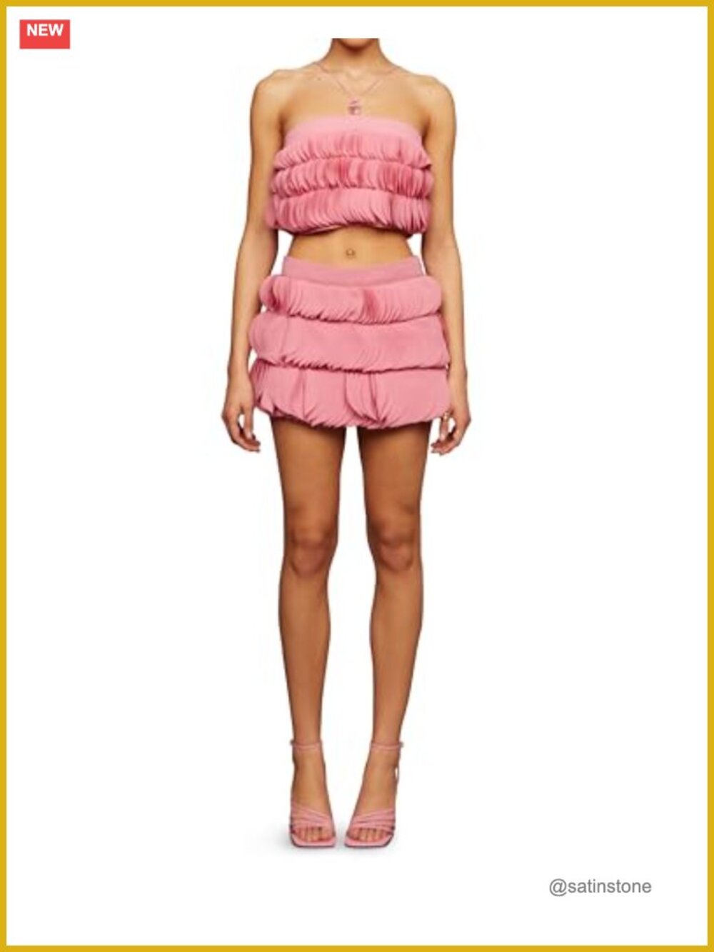 Flirty A-Line Mini Skirt with Applique - Recycled Polyester, Zipper Closure